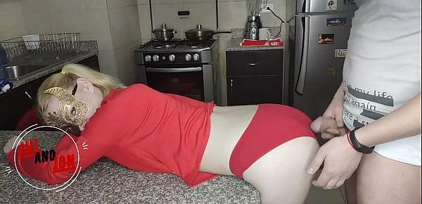  Kitchen blowjob and hardcore sex with hot blonde.